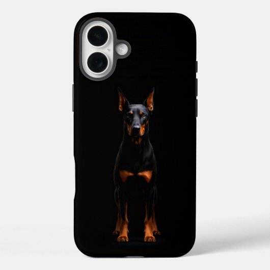 ブラック4ルクシィ iPhone 16 Plus、ガーディアン・ドーベルマン・ドッグ Case-Mate iPhoneケース (裏面)