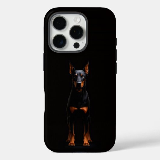 ブラック4ルクシィ iPhone 16 Pro、ガーディアン・ドーベルマン Case-Mate iPhoneケース (裏面)