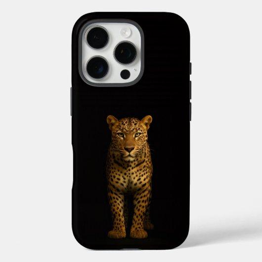 ブラック4ルクシィ iPhone 16 Pro、マジェスティックレオパード Case-Mate iPhoneケース (裏面)