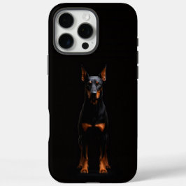 ブラック4ルクシィ iPhone 16 Pro Max、ガーディアン ドーベルマン Maxケース