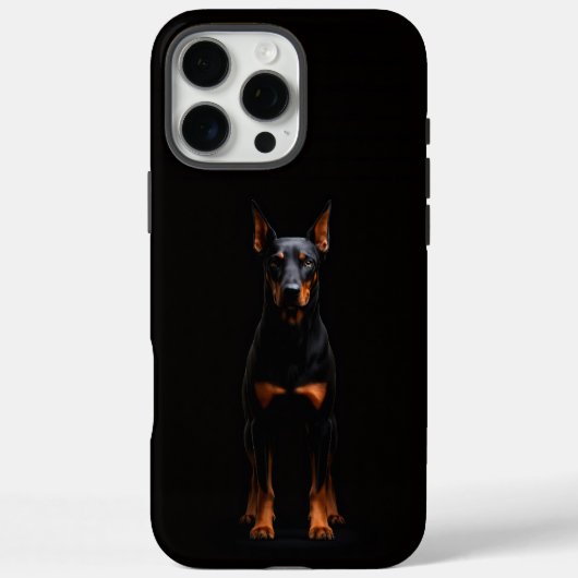 ブラック4ルクシィ iPhone 16 Pro Max、ガーディアン ドーベルマン Case-Mate iPhoneケース (裏面)