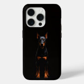 ブラック4ルクシーハiPhone 15 Pro Mate、ガーディアドーベルマン Case-Mate iPhoneケース (裏面)