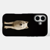 ブラック4ルクシーモデルiPhone 16 Mateケース アイボリーの北極狼 Case-Mate iPhoneケース (裏面 (横))