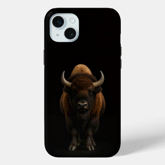 ブラック4ルクス アメリカバイソン iPhone 15 Plus Case-Mate iPhoneケース (裏面)