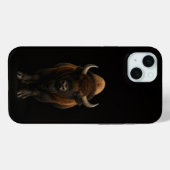 ブラック4ルクス アメリカバイソン iPhone 15 Plus Case-Mate iPhoneケース (裏面 (横))