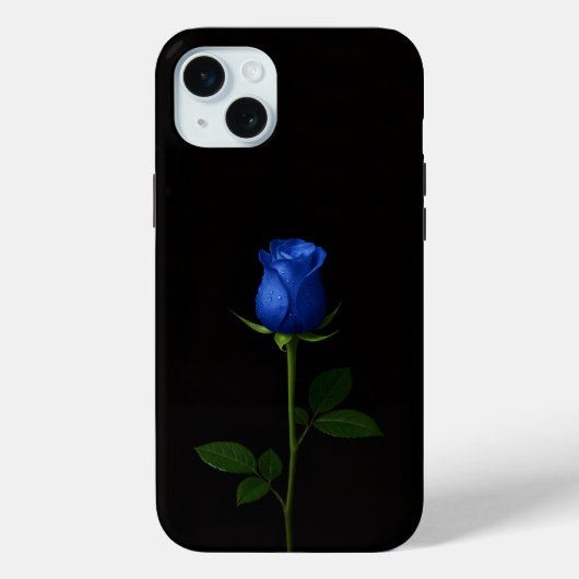 ブラック4ルクス、ミッドナイトブルーローズiPhone 15 Plus Case-Mate iPhoneケース (裏面)