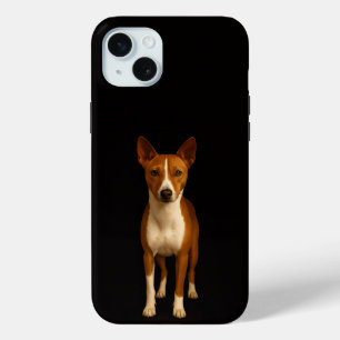 ブラック4ルクス、洗練されたバセンジー犬iPhone 15 Plus iPhone 15 Miniケース