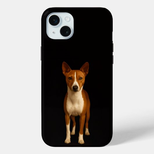 ブラック4ルクス、洗練されたバセンジー犬iPhone 15 Plus Case-Mate iPhoneケース (裏面)
