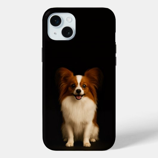 ブラック4ルクス、洗練されたパピヨンiPhone 15 Plus Case-Mate iPhoneケース (裏面)