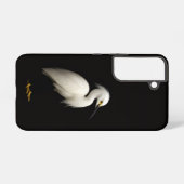 ブラック4ルクス Galaxy S22ケース、ダイサギ Samsung Galaxyケース (裏面横)