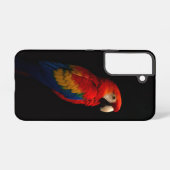 ブラック4ルクス Galaxy S22ケース、緋色のオウム Samsung Galaxyケース (裏面横)