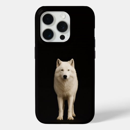 ブラック4ルクス iPhone 15 Pro マット アイボリー北極狼 Case-Mate iPhoneケース (裏面)