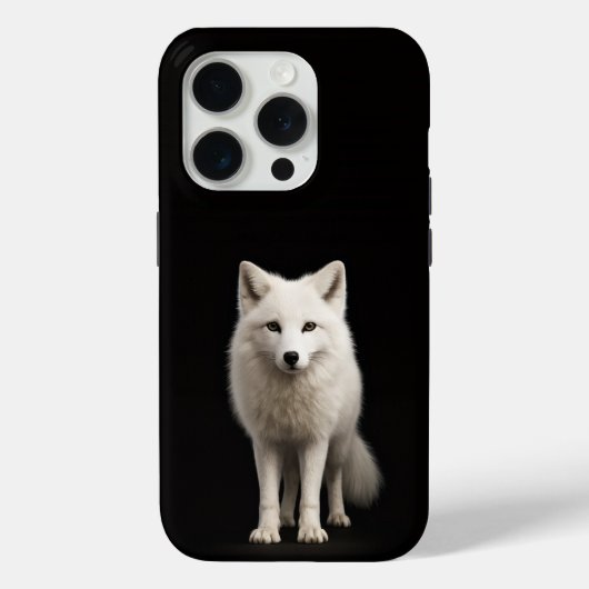 ブラック4ルクス iPhone 15 Pro Mate アイボリー ホッキョクギツネ Case-Mate iPhoneケース (裏面)