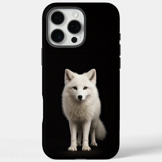 ブラック4ルクス iPhone 16 Pro Max、アイシーベージュのホッキョクギツネ Case-Mate iPhoneケース (裏面)