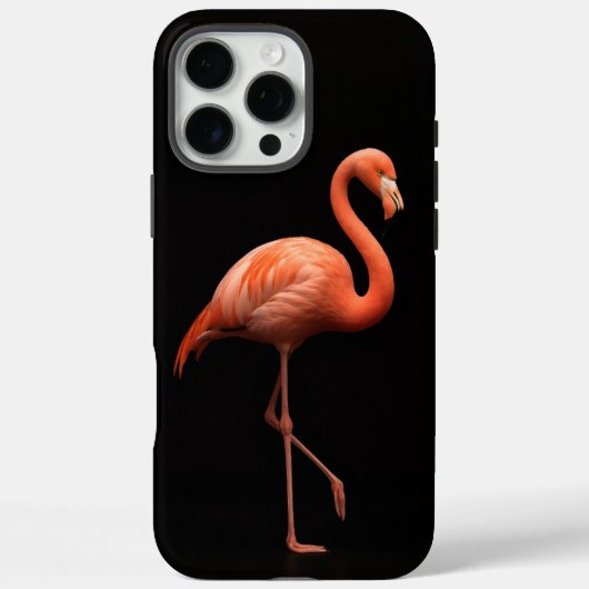 ブラック4ルクス iPhone 16 Pro Max、ピンクフラミンゴ Case-Mate iPhoneケース (裏面)