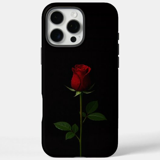 ブラック4ルクス iPhone 16 Pro Max、ベルベットレッドローズ Case-Mate iPhoneケース (裏面)