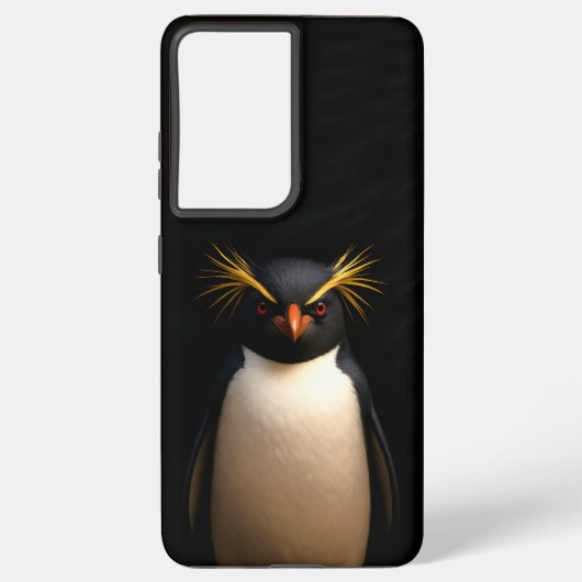 ブラック4ルクスGalaxy S21+ Rockhopper Penguin Samsung Galaxyケース (裏面)