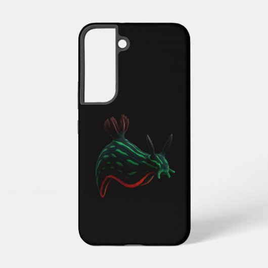 ブラック4ルクスGalaxy S22ケース、ネオンウミウシ Samsung Galaxyケース (裏面)