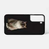 ブラック4ルクスGalaxy S22ケース ビルマ猫 Samsung Galaxyケース (裏面横)