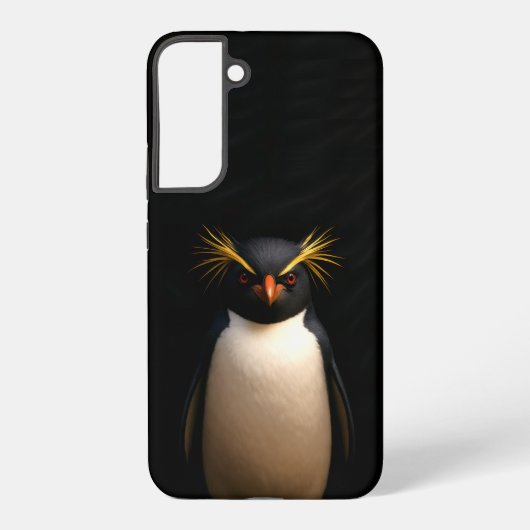 ブラック4ルクスGalaxy S22+、イワトビペンギン Samsung Galaxyケース (裏面)
