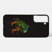 ブラック4ルクスGalaxy S22+ グリーンイグアナ Samsung Galaxyケース (裏面横)