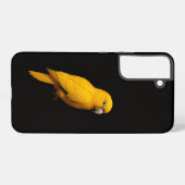 ブラック4ルクスGalaxy S22+、ゴールデンインコ Samsung Galaxyケース (裏面横)
