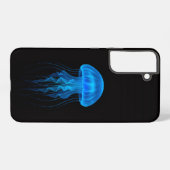 ブラック4ルクスGalaxy S22+ ブルー クラゲ Samsung Galaxyケース (裏面横)