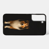 ブラック4ルクスGalaxy S22+、忠実なコリー犬 Samsung Galaxyケース (裏面横)