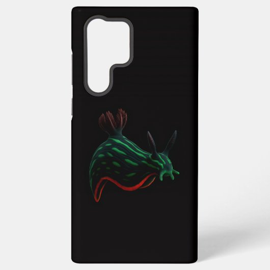 ブラック4ルクスGalaxy S22 Ultra、ネオンウミウシ Samsung Galaxyケース (裏面)