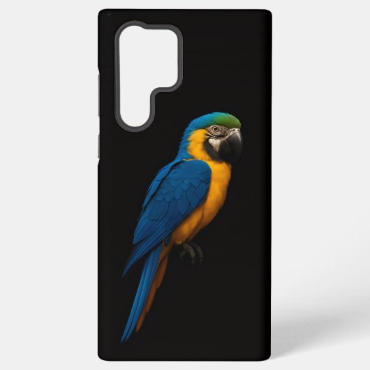 ブラック4ルクスGalaxy S22 Ultra、ルアウコンゴウインコ Samsung Galaxyケース (裏面)