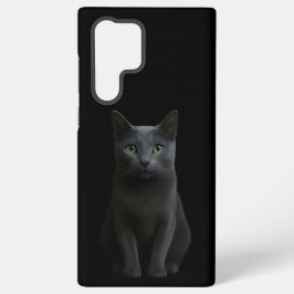 ブラック4ルクスGalaxy S22 Ultra、ロシアンブルーキャット Samsung Galaxy S22 Ultraケース