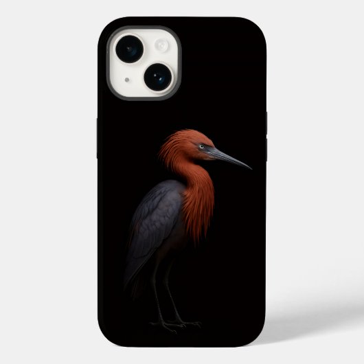 ブラック4ルクスiPhone14マット、 アカアシシギ Case-Mate iPhoneケース (裏面)