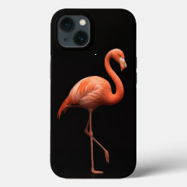 ブラック4ルクスiPhone 13ケース、ピンクのフラミンゴ iPhone 13ケース