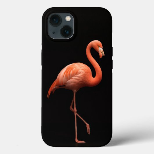 ブラック4ルクスiPhone 13ケース、ピンクのフラミンゴ Case-Mate iPhoneケース (裏面)