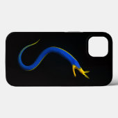 ブラック4ルクスiPhone 13ケース、ブルーリボンウナギ Case-Mate iPhoneケース (裏面 (横))