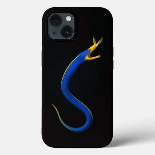 ブラック4ルクスiPhone 13ケース、ブルーリボンウナギ Case-Mate iPhoneケース (裏面)