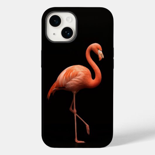 ブラック4ルクスiPhone 14ケースメイト、ピンクフラミンゴ Case-Mate iPhoneケース (裏面)