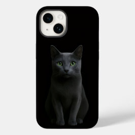 ブラック4ルクスiPhone 14ケースメイト、ロシアンブルーの猫 Case-Mate iPhone 14ケース
