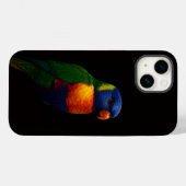 ブラック4ルクスiPhone 14ケースメイト、ロリキートオウムネ Case-Mate iPhoneケース (裏面 (横))