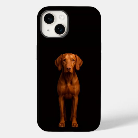 ブラック4ルクスiPhone 14 Mateケース、敏捷なヴィスラ犬 Case-Mate iPhoneケース (裏面)