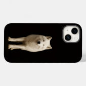 ブラック4ルクスiPhone 14 Mate、アイボリーのホッキョクオオカミ Case-Mate iPhoneケース (裏面 (横))
