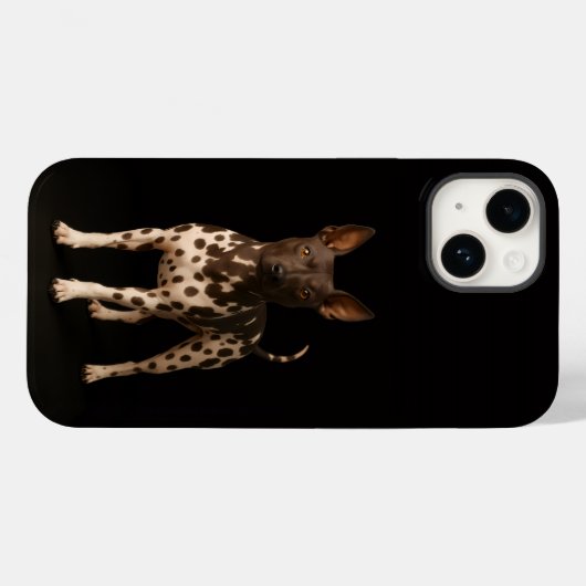 ブラック4ルクスiPhone 14 Mate、ヘアレス・テリア Case-Mate iPhoneケース (裏面 (横))