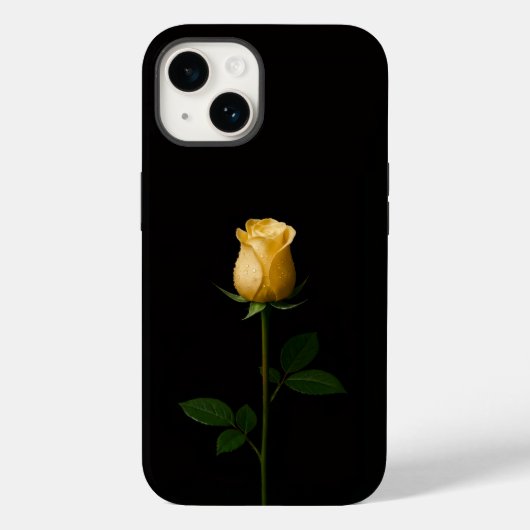 ブラック4ルクスiPhone 14 Mate、陽だまりの黄色いバラ Case-Mate iPhoneケース (裏面)