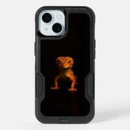 ブラック4ルクスiPhone 15ケース、ヒョウモントカゲモドキ