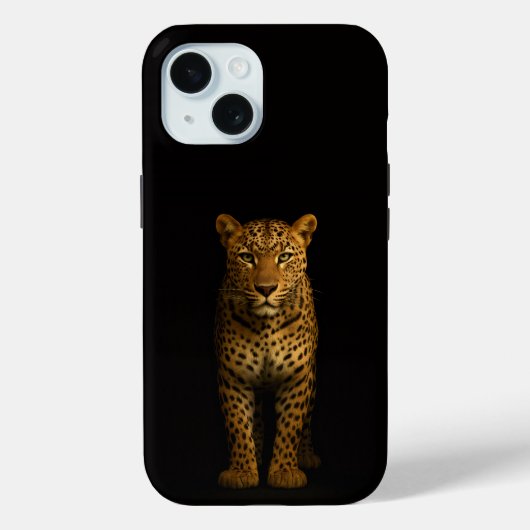 ブラック4ルクスiPhone 15ケース、マジェスティックレオパード Case-Mate iPhoneケース (裏面)