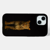 ブラック4ルクスiPhone 15ケース、マジェスティックレオパード Case-Mate iPhoneケース (裏面 (横))