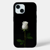 ブラック4ルクスiPhone 15ケース、純白のバラ Case-Mate iPhoneケース (裏面)
