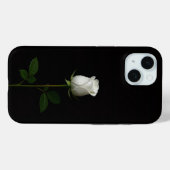 ブラック4ルクスiPhone 15ケース、純白のバラ Case-Mate iPhoneケース (裏面 (横))