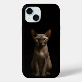 ブラック4ルクスiPhone 15 Mate、スフィンクス猫 iPhone 15ケース