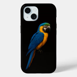 ブラック4ルクスiPhone 15 Mate、ルリコンゴウインコ iPhone 15ケース